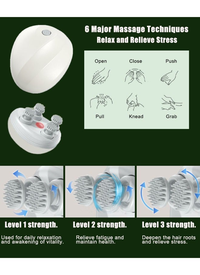 Super ZYouth Electric Scalp Massager Rechargeable Portable Head Massager With 96 Kneading Nodes Multifunctional Head Scratcher for Deep Cleansing Relief Hair Growth Stress Relax  - Image 3