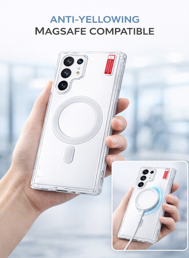 في آر كرييتيف غطاء مغناطيسي شفاف فاخر لهاتف سامسونج جالاكسي S24 ألترا (6.8 بوصة) – متوافق مع MagSafe، غطاء واقٍ نحيف ومضاد للاصفرار - Image 5