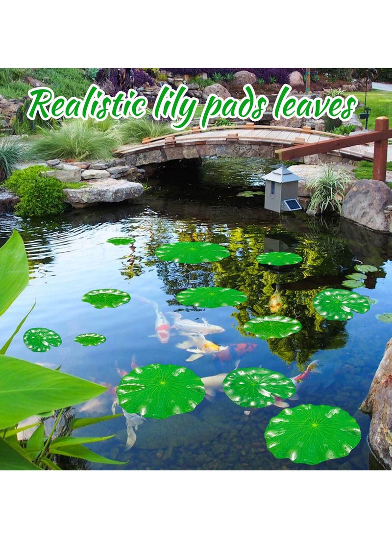 SYOSI - Realistic Artificial Lily Pads for Ponds, 20 Pcs Floating Lotus Leaves, Water Lily Foliage Decor, Ideal for Koi Fish Pool, Patio, Aquarium - Image 1