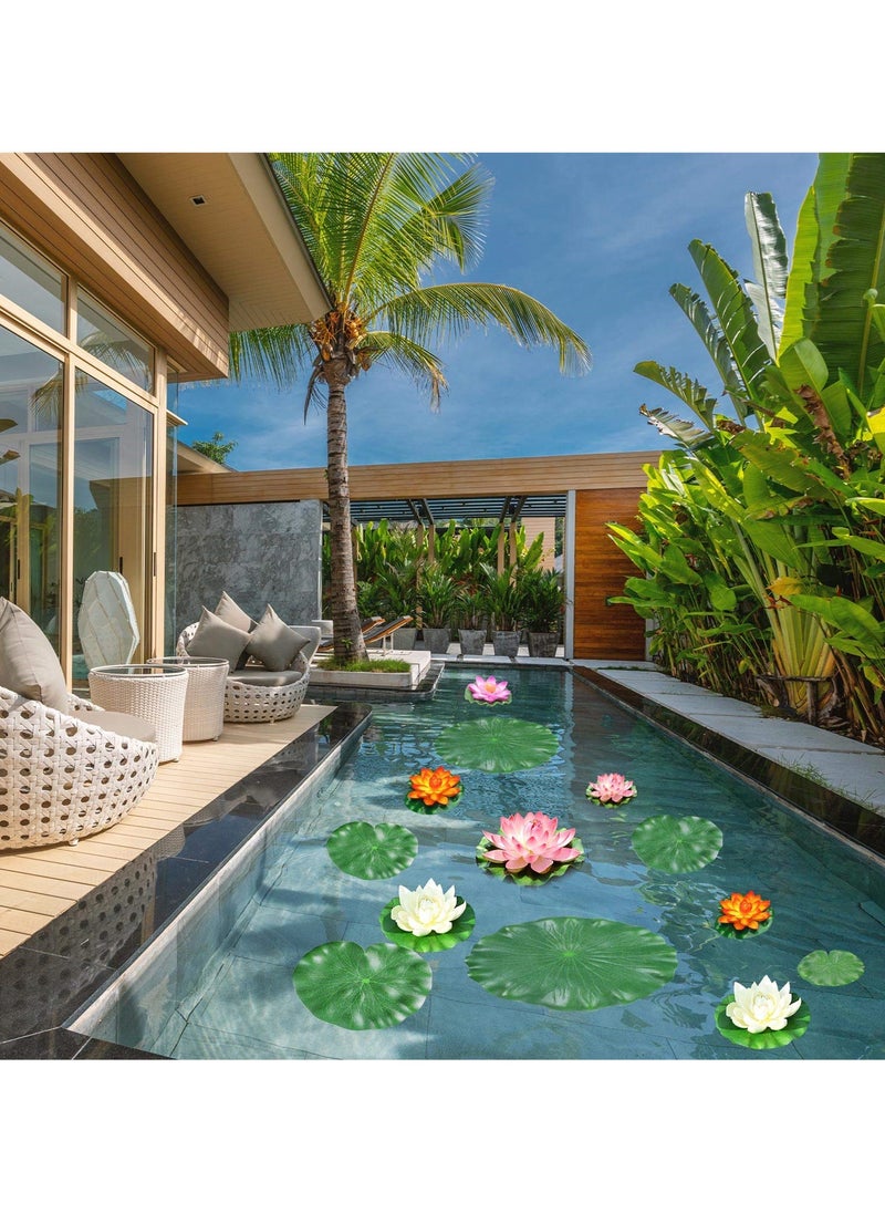 SYOSI - Realistic Artificial Lily Pads for Ponds, 20 Pcs Floating Lotus Leaves, Water Lily Foliage Decor, Ideal for Koi Fish Pool, Patio, Aquarium - Image 1