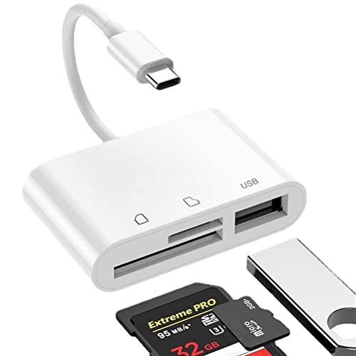 Mepsies SD Card Reader, USB C Micro SD Card Reader, Memory Card Reader, Type C SD/TF Card Reader, Compatible with MacBook, Laptops, Galaxy Phones and More (White) - Image 1