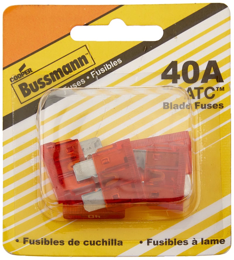 Bussmann (BP/ATC-40-RP 40 Amp ATC Blade Fuse, 5 Count (Pack of 1), Orange - Image 1