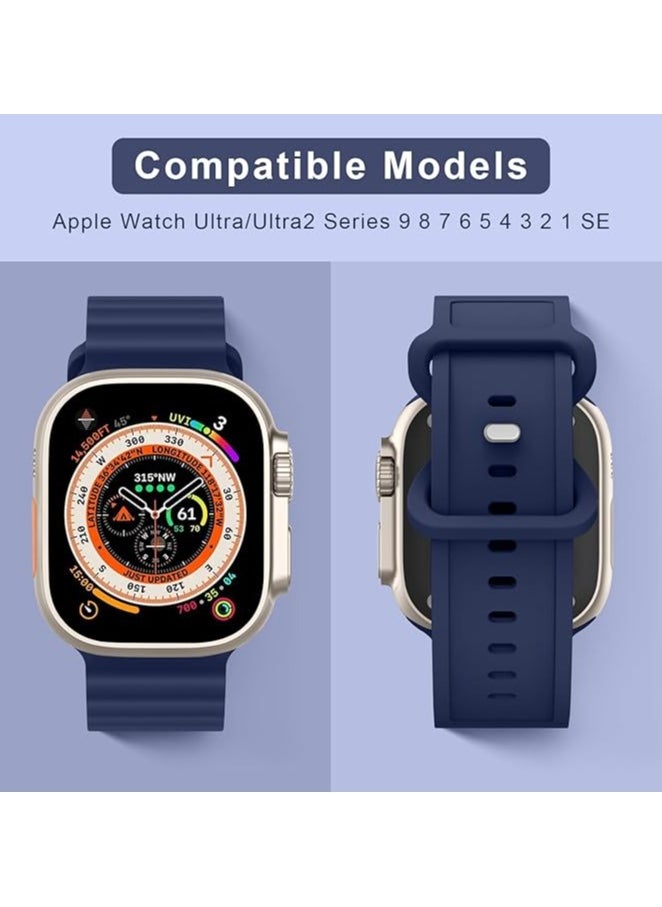 FARROBIZZ - Liquid Silicone Bands for Apple Watch Band 49mm 45mm 44mm 42mm 41mm 40mm 38mm,Soft Waterproof Strap for iWatch Series Ultra/8/7/6/5/4/3/2/1/SE Women Men - Image 1