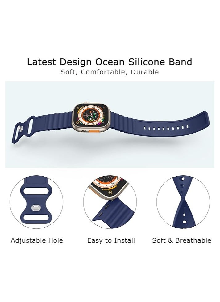 FARROBIZZ - Liquid Silicone Bands for Apple Watch Band 49mm 45mm 44mm 42mm 41mm 40mm 38mm,Soft Waterproof Strap for iWatch Series Ultra/8/7/6/5/4/3/2/1/SE Women Men - Image 1