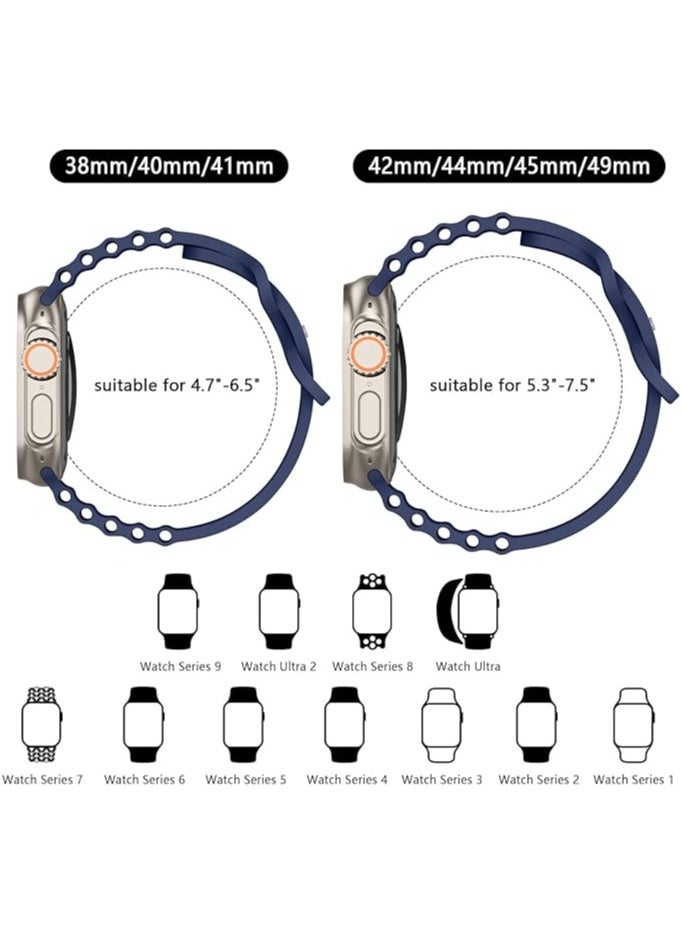 FARROBIZZ - Liquid Silicone Bands for Apple Watch Band 49mm 45mm 44mm 42mm 41mm 40mm 38mm,Soft Waterproof Strap for iWatch Series Ultra/8/7/6/5/4/3/2/1/SE Women Men - Image 1