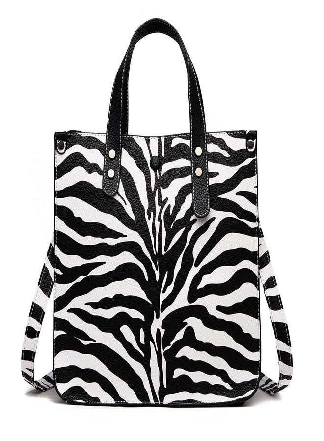 Chikencall Women 2Pcs Handbag and Purses Zebra Print Tote PU Leather Shoulder Satchel Work Shopper Crossbody bag - Image 3