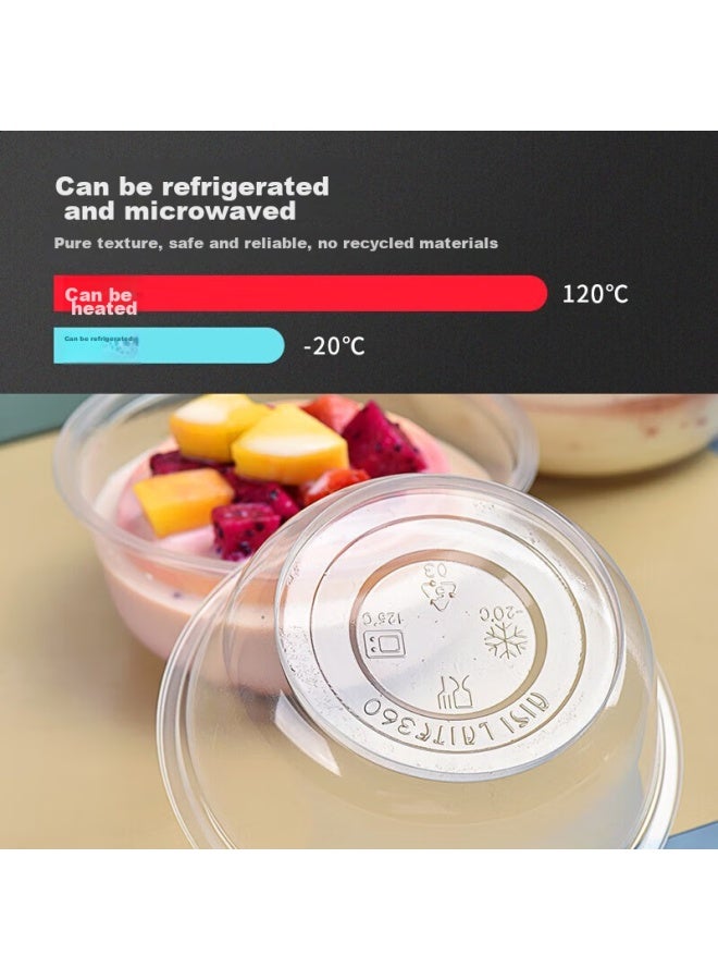 Temeiju Disposable Round Transparent Vacuum-sealed Food Containers, Thick Takeout Boxes, Soup Bowls Without Lids, 300 Pieces, 500 Model - Image 4
