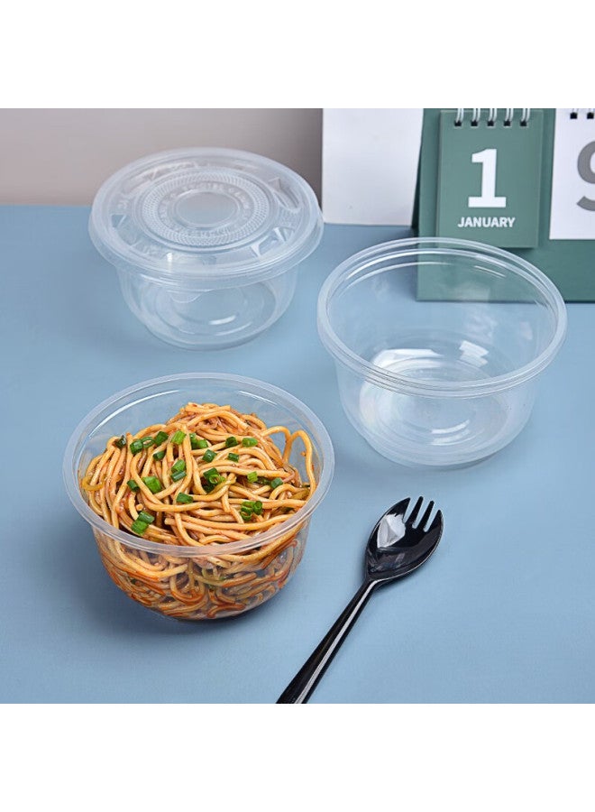 Temeiju Disposable Round Transparent Vacuum-sealed Food Containers, Thick Takeout Boxes, Soup Bowls Without Lids, 300 Pieces, 500 Model - Image 5