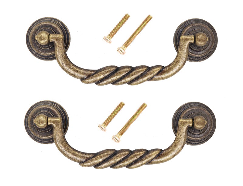binifiMux 2Pack 425 Vintage Cabinet Pulls Bronze Tone for Doors Cupboard Chest Drawer