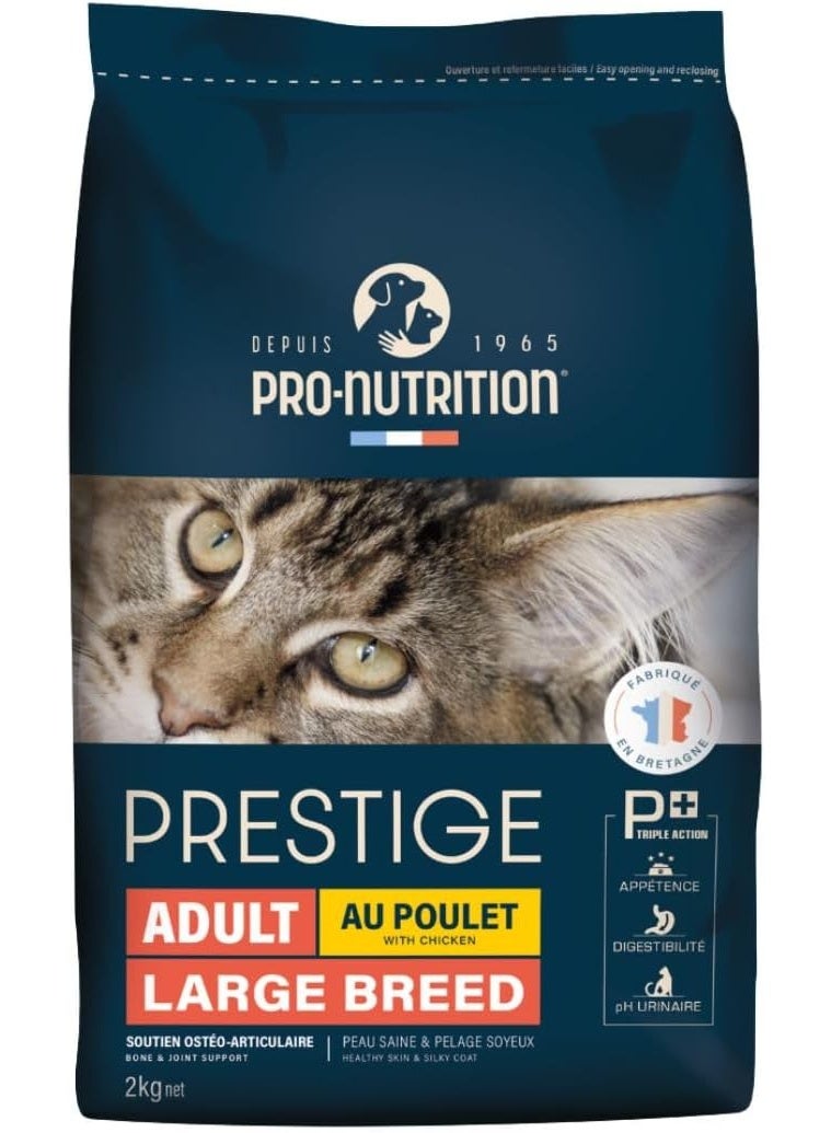 Pro nutrition Prestige Cat Adult Large Breed With Chicken 2Kg - Image 1
