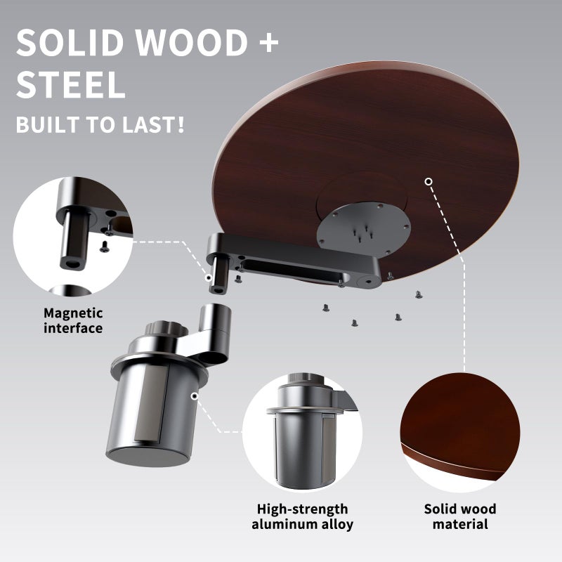AXVLU Car Tray & Car Desk for Laptop, 360Â° Rotating Wood Cup Holder Table, Steering Wheel Tray, Car Accessories for Women & Men,Compatible with Tesla Model Y/3/S, Ford F150/Explorer/Maverick & Most Vehicles - Image 5