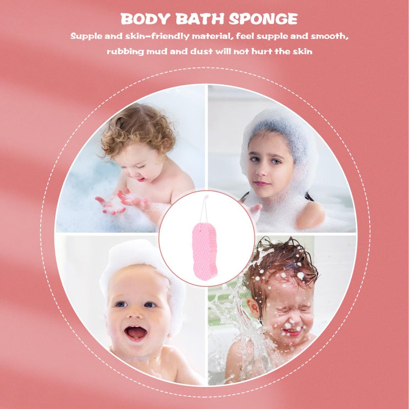 PVA Bathing Sponge 2 Pack Soft Gentle Exfoliating Body Wash For Newborns Sensitive Skin Cherry Blossom Pink - Image 5