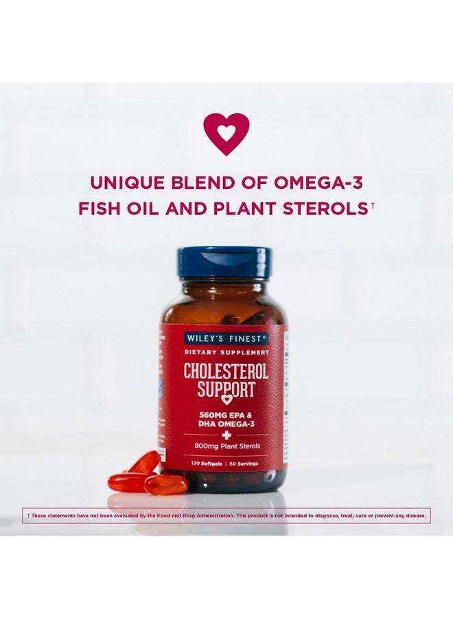 Wiley's Finest Wiley's Finest Wild Alaskan Fish Oil Cholesterol Support - Heart Health Supplement for Men and Women - 560mg Omega-3s - 120 Softgels (60 Servings)  - Image 3