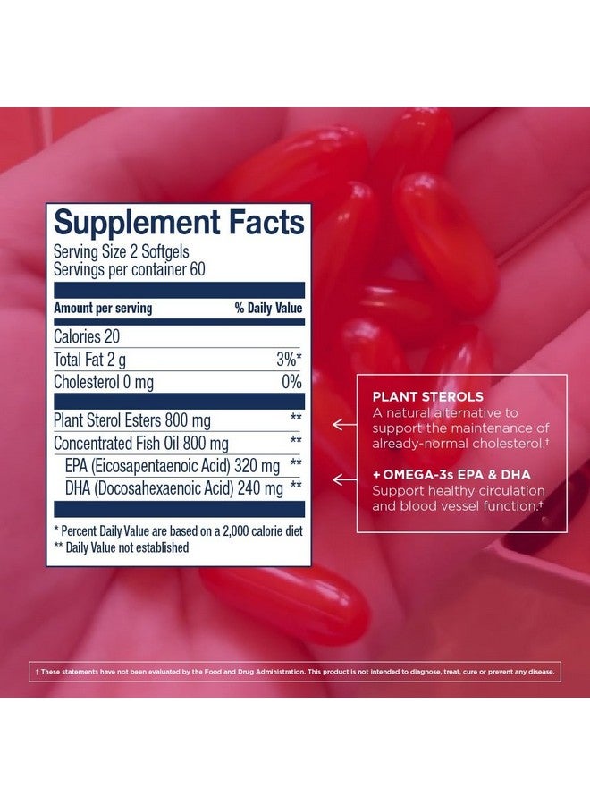 Wiley's Finest Wiley's Finest Wild Alaskan Fish Oil Cholesterol Support - Heart Health Supplement for Men and Women - 560mg Omega-3s - 120 Softgels (60 Servings)  - Image 2