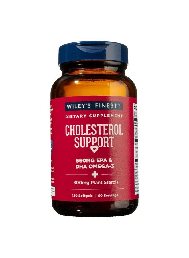 Wiley's Finest Wiley's Finest Wild Alaskan Fish Oil Cholesterol Support - Heart Health Supplement for Men and Women - 560mg Omega-3s - 120 Softgels (60 Servings)  - Image 1