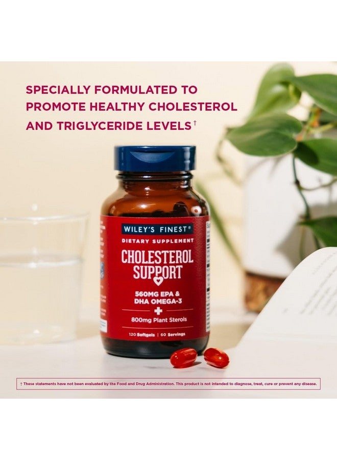 Wiley's Finest Wiley's Finest Wild Alaskan Fish Oil Cholesterol Support - Heart Health Supplement for Men and Women - 560mg Omega-3s - 120 Softgels (60 Servings)  - Image 5