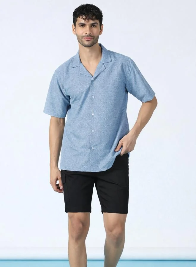 Take Two Blue Men Blue Wave Pattern Cotton Shirt for Men | Best Price UAE