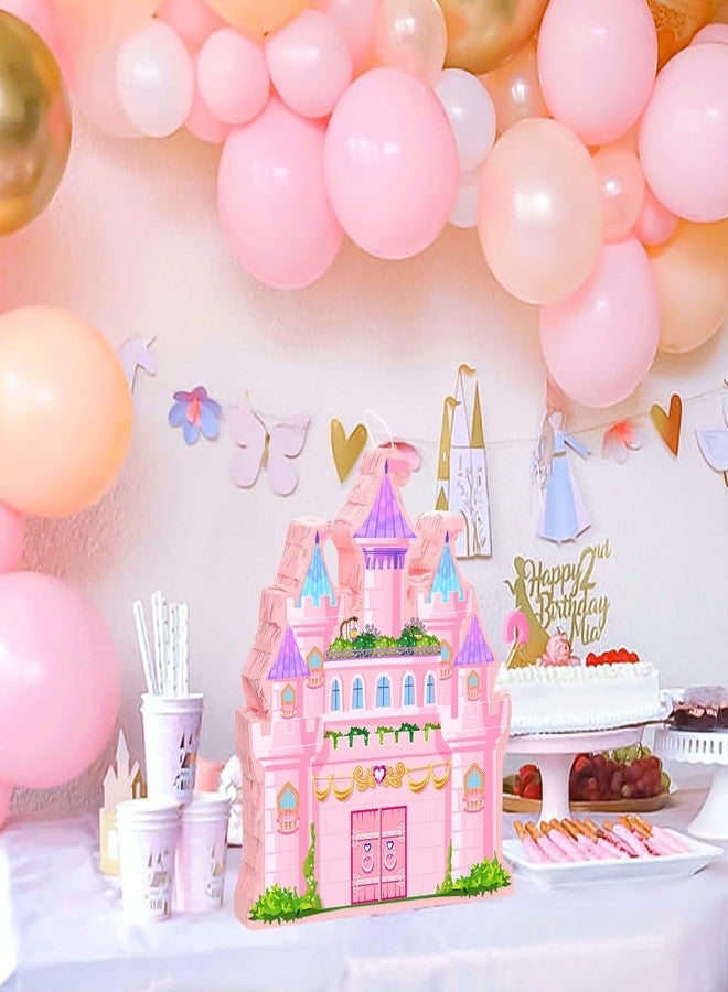 Ipalmay Princess Castle Pinata - Cute Pink Catsle Pinata with Blindfold and Bat for Girls Birthday, Baby Shower, Cinco De Mayo Mexican Fiesta Events, Girls Children’s Day Princess Themed Party Favors - Image 3