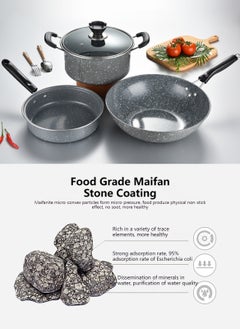 Sharpdo 3 Pieces Non-Stick Cooking Pan Frying Pan Gift Pot Set  - Image 2
