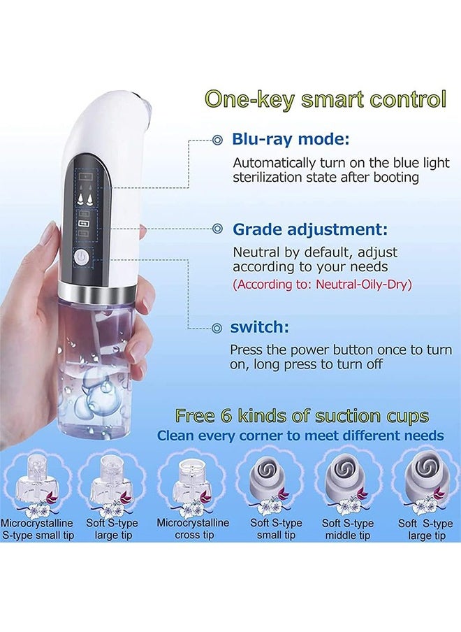 Super Micro Bubblebeauty Instrument, Blackhead Remover Pore Vacuum Cleaner, Comedo Removal Suction Beauty Device, Facial Pore Cleaner with 6 Suction Powers, for Deep Cleansing and Exfoliation