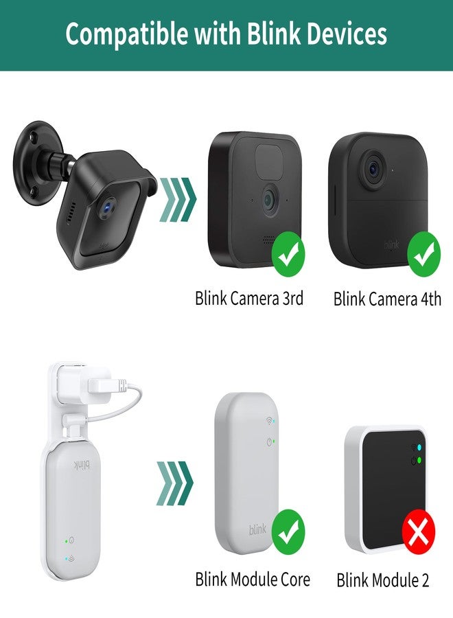 HomeMount حامل كاميرا Blink الخارجي الجديد كلياً، عبوة من 3 قطع، غلاف واقٍ مقاوم للعوامل الجوية مع دعامة قابلة للتعديل بزاوية 360 درجة وحامل وحدة مزامنة، متوافق مع كاميرات Blink الخارجية من الجيل الرابع والثالث (الكاميرا غير متضمنة). - Image 2