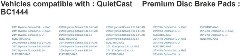 BOSCH BC1444 QuietCast Premium Ceramic Disc Brake Pad Set - Compatible with Hyundai Sonata and Kia Optima - Image 3
