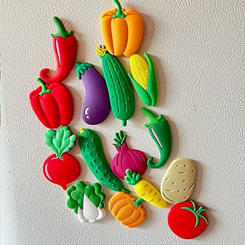 KUHPLOVE Fruit Fridge Magnets Vegetable Refrigerator Magnets Fruit Whiteboard Magnetic Stickers for Home Decoration 24 Pieces (Fruit and Vegetable) - Image 2