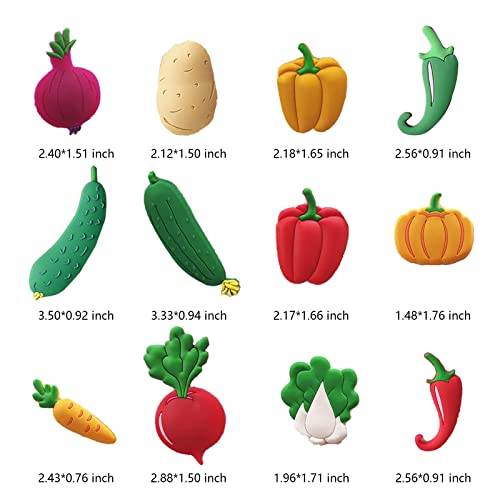 KUHPLOVE Fruit Fridge Magnets Vegetable Refrigerator Magnets Fruit Whiteboard Magnetic Stickers for Home Decoration 24 Pieces (Fruit and Vegetable) - Image 4