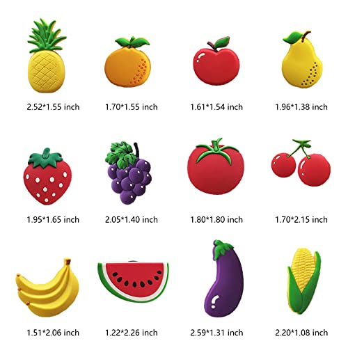 KUHPLOVE Fruit Fridge Magnets Vegetable Refrigerator Magnets Fruit Whiteboard Magnetic Stickers for Home Decoration 24 Pieces (Fruit and Vegetable) - Image 3