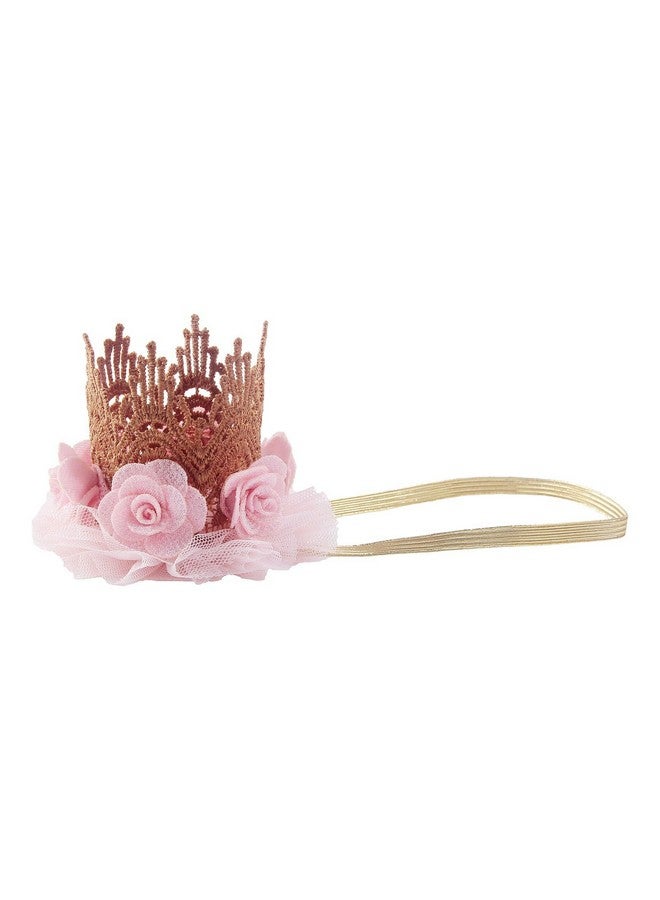 Nishine Nishine Lace Crown Headband for Baby Girls Birthday Party Photography Gift (Pink)  - Image 1