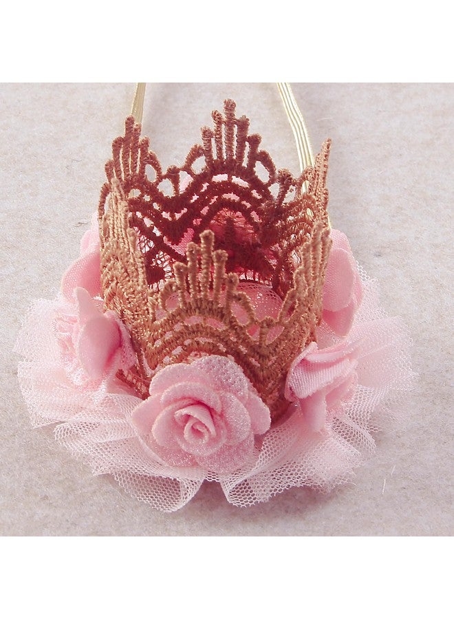 Nishine Nishine Lace Crown Headband for Baby Girls Birthday Party Photography Gift (Pink)  - Image 3