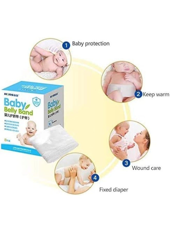 Topwon Cotton Newborn Umbilical Cord Belly Band Disposable to Protect Baby Abdomen Newborn Essentials Must Haves - 8 Pieces - Image 3