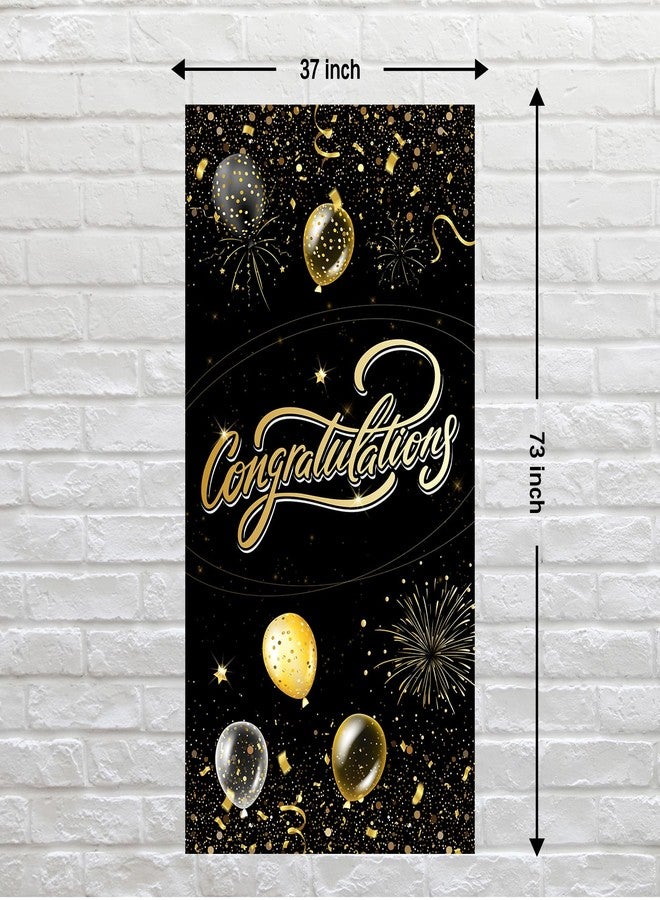 INNORU Congratulations Door Banner Decoration, Engagement Wedding Party Door Cover Decor, Anniversary Porch Sign, Birthday Retirement Party Photo Booth Backdrop Background Supplies - Image 2