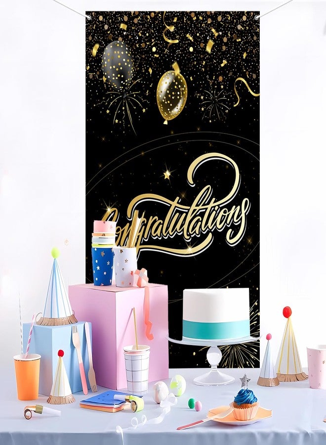 INNORU Congratulations Door Banner Decoration, Engagement Wedding Party Door Cover Decor, Anniversary Porch Sign, Birthday Retirement Party Photo Booth Backdrop Background Supplies - Image 4