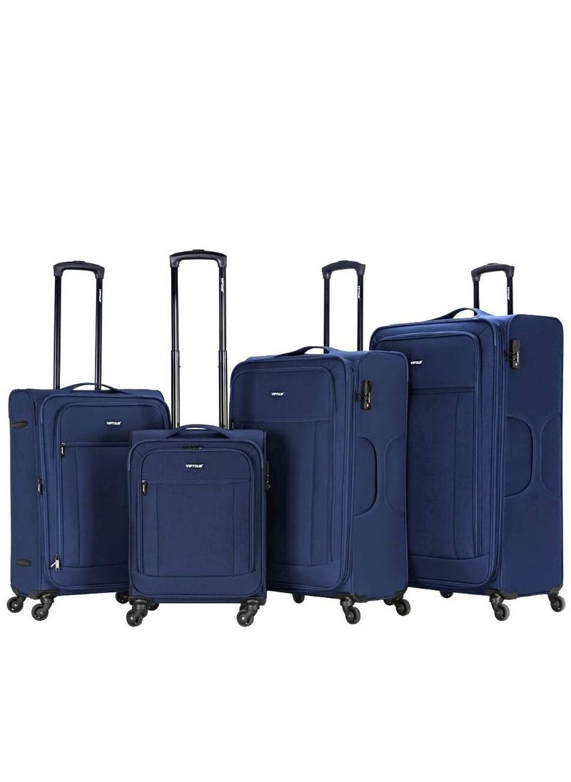 VIPTOUR - Set of 4 Light Weight Polyester Jacqard Trolley Luggage With Number Lock 20,24,28,32 Inches - Image 1
