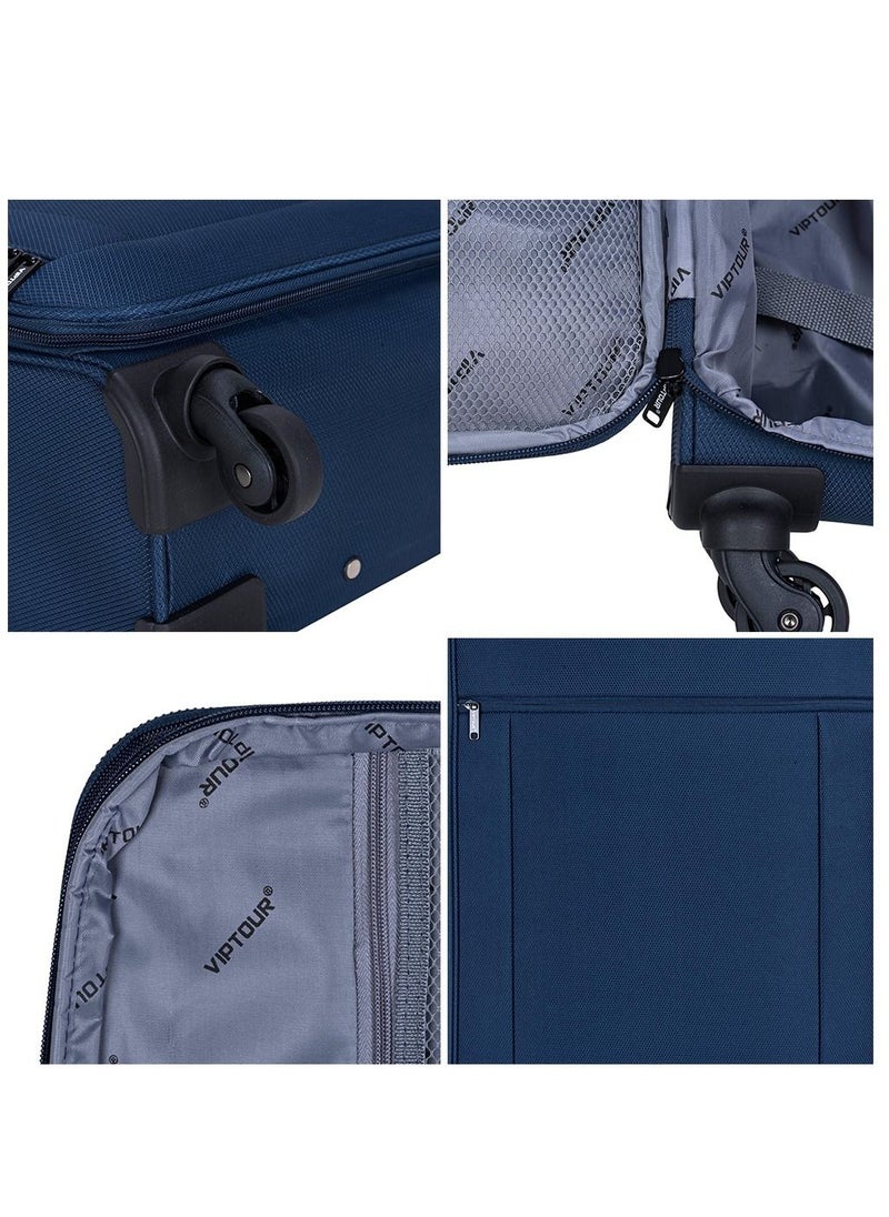 VIPTOUR - Set of 4 Light Weight Polyester Jacqard Trolley Luggage With Number Lock 20,24,28,32 Inches - Image 1