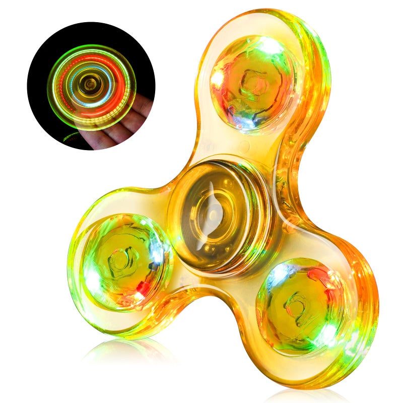 WELLVO 1Pcs LED Fidget Spinner for Kids Adults Light up Sensory Fidget Toys for Kids 48 812 Anxiety Stress Relief Classroom Prizes Glow in The Dark Hand Spinner Boys Girls Birthday Gifts - Image 3