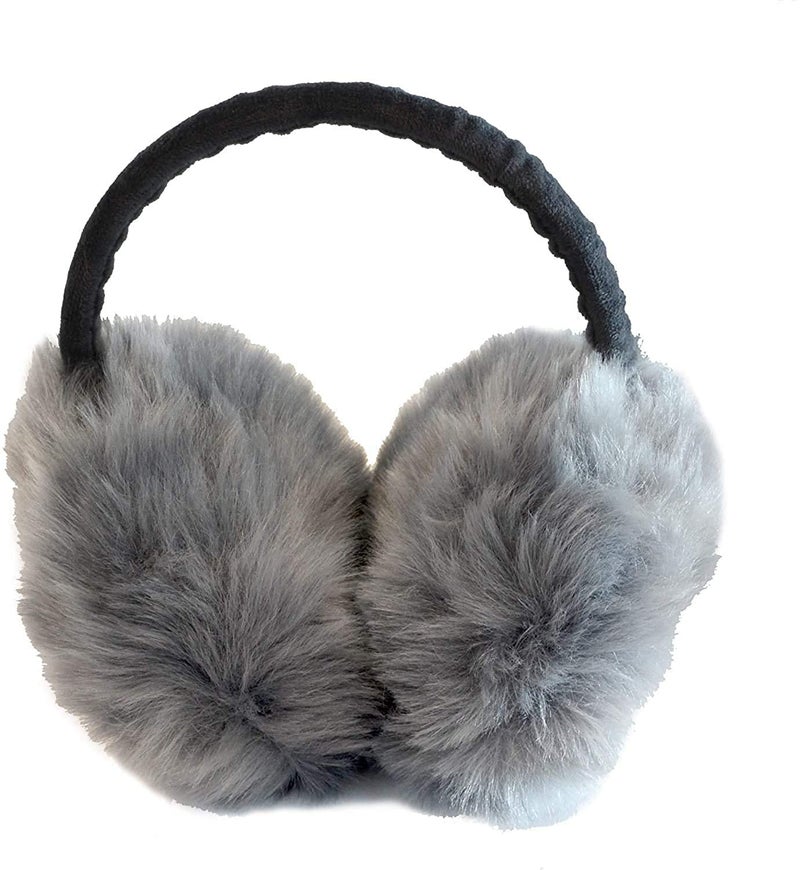 ICW Faux Fur Winter Outdoor Accessory Foldable Ear Muffs/Warmer for Girls & Women for protection from Cold, Ideal Head/Hair Accessory during winters (GREY) - Image 2
