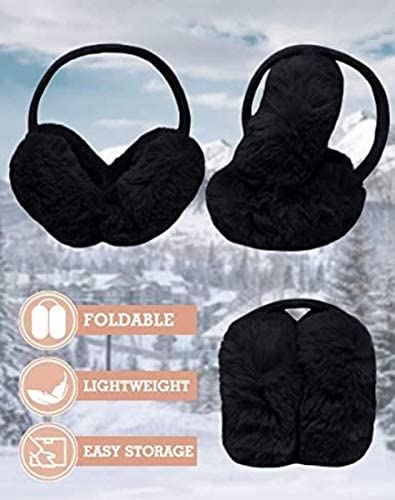 ICW Faux Fur Winter Outdoor Accessory Foldable Ear Muffs/Warmer for Girls & Women for protection from Cold, Ideal Head/Hair Accessory during winters (GREY) - Image 4