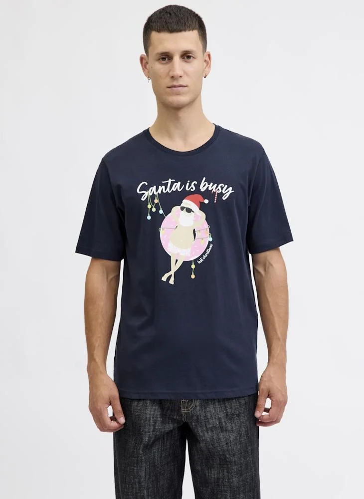 JACK & JONES Christmas Crew Neck T-Shirt