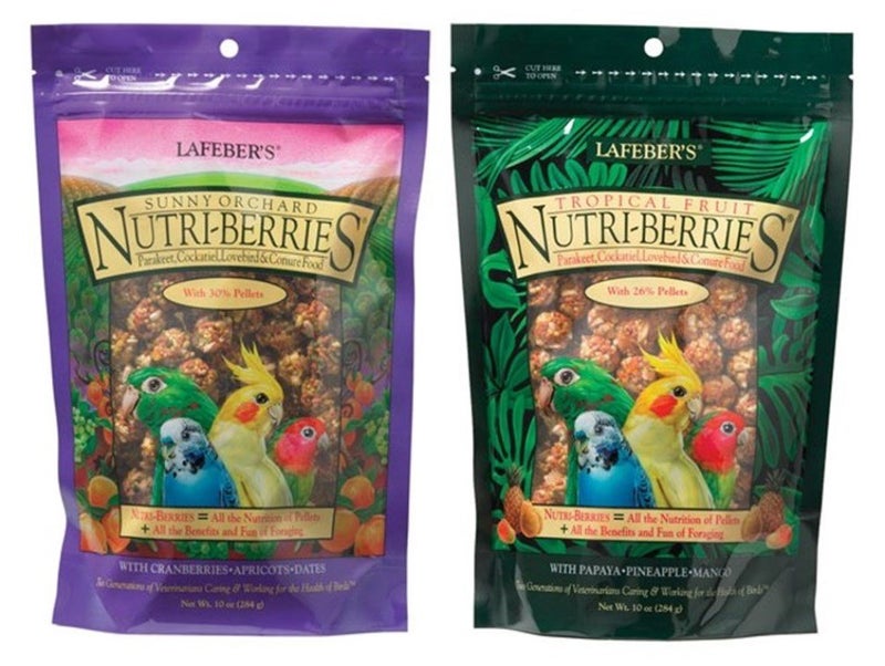 LAFEBER'S Nutri-Berries Parakeet, Cockatiel, Lovebird & Conure Food 2 Flavor Variety Bundle, (1) Each: Papaya Pineapple Mango, Cranberries Apricots Dates, 10 Ounces - Image 5