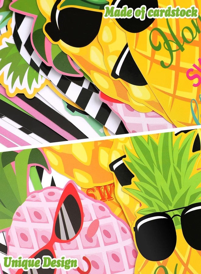 Fainne 45 Pieces Stylish Tropical Classroom Bulletin Board Decorations Simply Summers Hawaiian Themed Motivational Bulletin Board Pineapple Flamingo Inspirational Quotes Posters Cutout - Image 3
