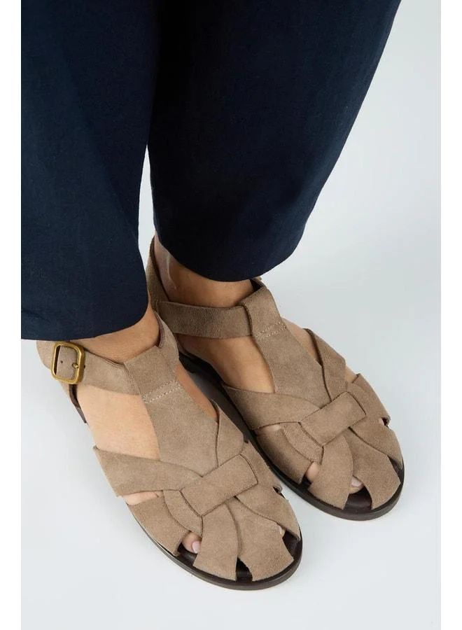 Manijero  Lolie Women's Genuine Leather Caged Beige Sandal. for Women | Best Price UAE