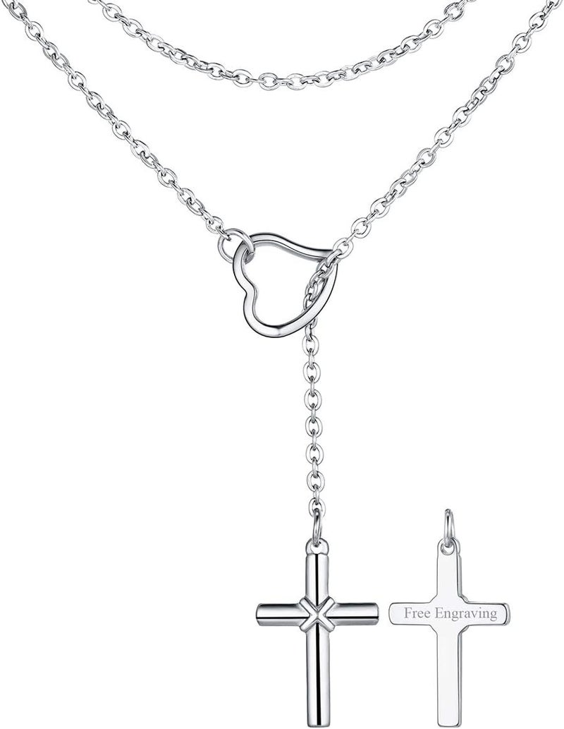 FOCALOOK Lariat Y-Necklaces | Long Necklaces for Women | Long Black Necklaces | Gold Necklaces for Women | Drop Heart Necklaces for Women | Front Adjustable Long Chain Necklace - Image 1