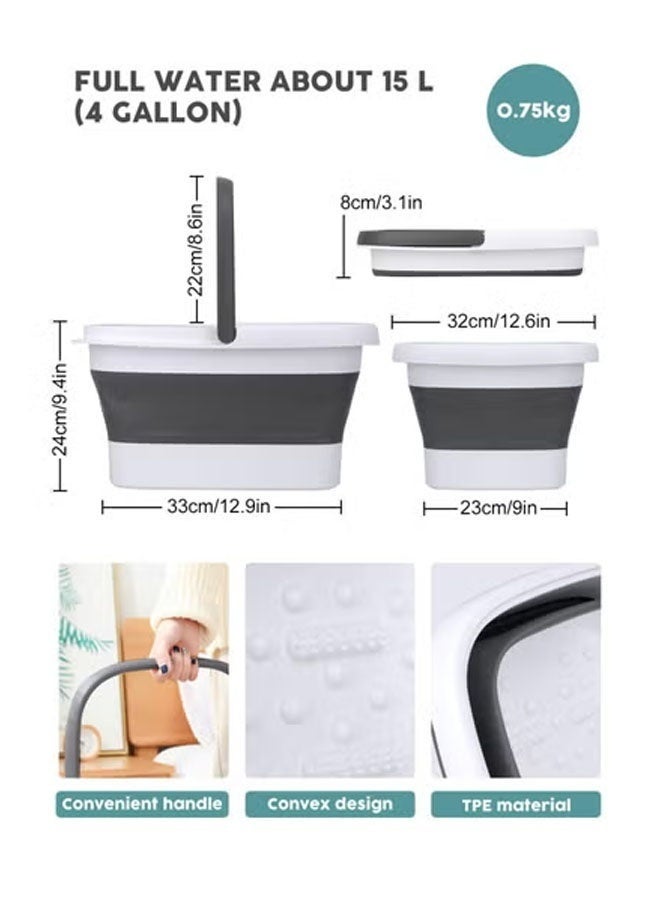 Bukela Collapsible Foot Bath Soak Tub with Handle, Portable Feet Spa Soaking Bowl Basin Bucket with Massage Acupoint for Washing Soaking Feet,Collapsible Foot Soaking Bath Basin with Foot Massagers - Image 2