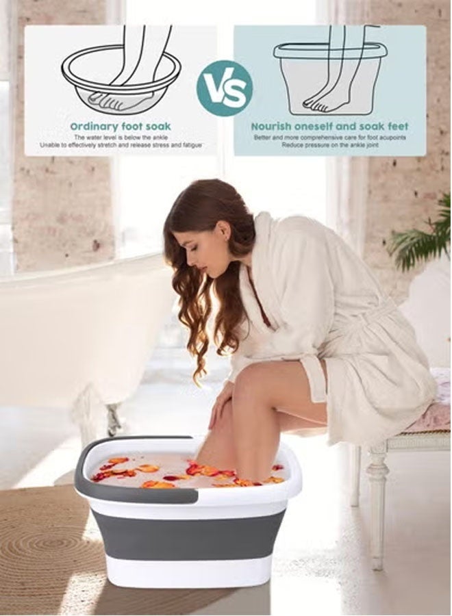 Bukela Collapsible Foot Bath Soak Tub with Handle, Portable Feet Spa Soaking Bowl Basin Bucket with Massage Acupoint for Washing Soaking Feet,Collapsible Foot Soaking Bath Basin with Foot Massagers - Image 4