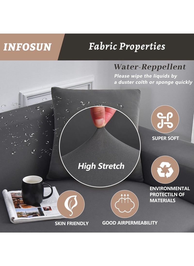 INFOSUN - Exquisitely Designed Stretch Sofa Slipcover, High Stretch Sofa Covers 1 2 3 4 Seater Non Slip Slipcover Furniture Protector(Grey,3 seater) - Image 1