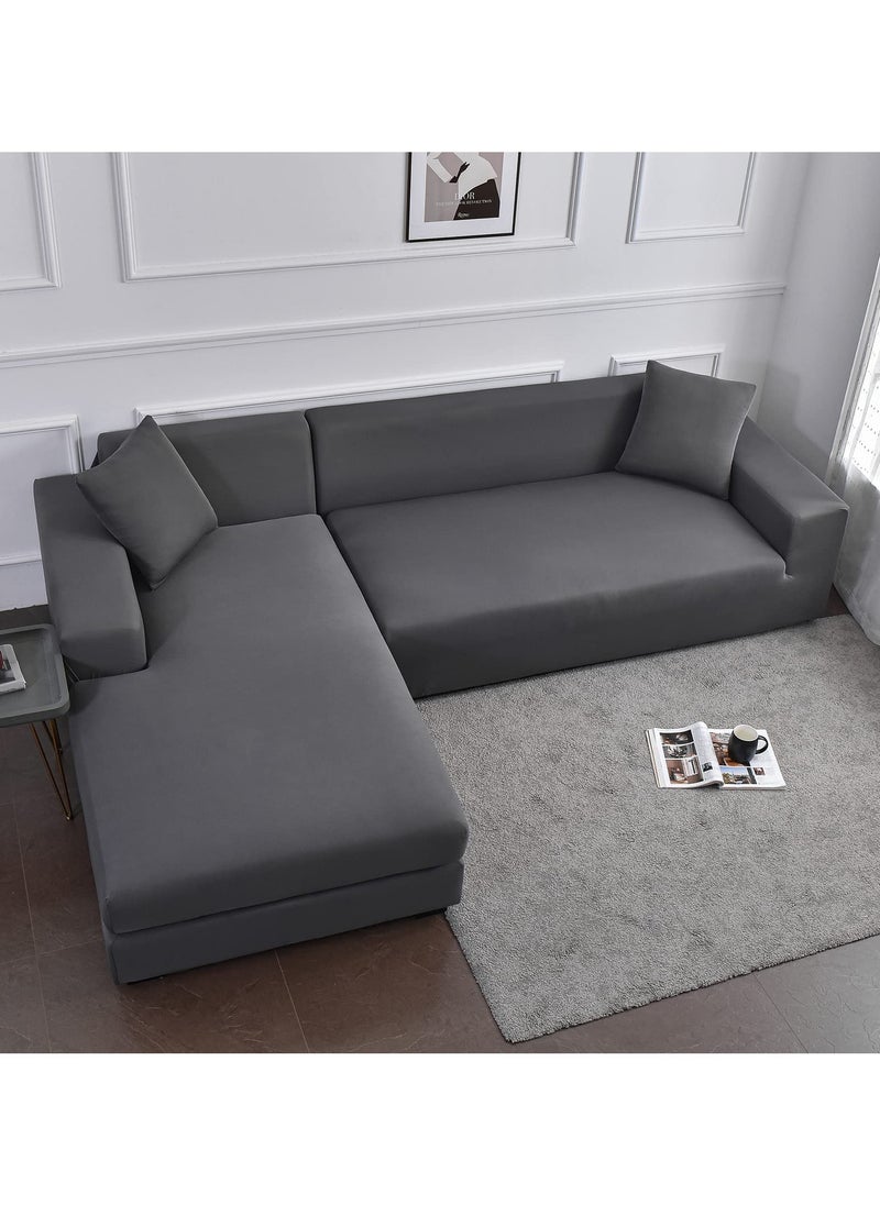 INFOSUN - Exquisitely Designed Stretch Sofa Slipcover, High Stretch Sofa Covers 1 2 3 4 Seater Non Slip Slipcover Furniture Protector(Grey,3 seater) - Image 1