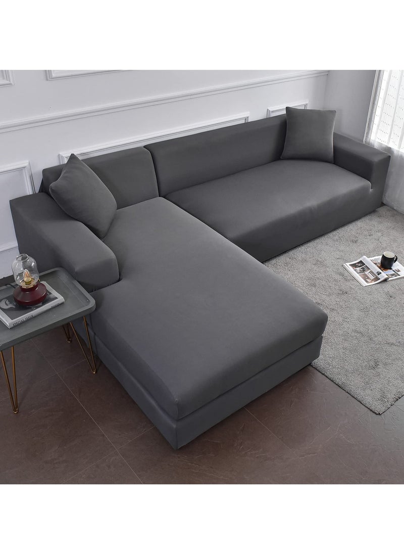 INFOSUN - Exquisitely Designed Stretch Sofa Slipcover, High Stretch Sofa Covers 1 2 3 4 Seater Non Slip Slipcover Furniture Protector(Grey,3 seater) - Image 1