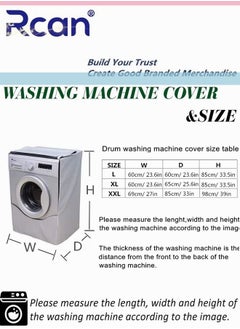 Rcan Silver Coating Oxford Cloth Full-automatic Roller Drum Washing Machine Washer Dryer Cover Waterproof Sun-resistant Dust Cover (L)  - Image 5